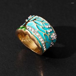 Clusterringen Fashion Drop Gum Tree Flower For Women Holiday Gift Vintage Zirkoon Set Index Finger Ring Boheemse sieradenaccessoires