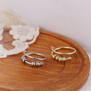 Anillos de racimo, cuentas antiestrés a la moda para mujeres y hombres, giran libremente, anillo antiestrés, ansiedad, Spinner fino, joyería en espiral, regalo