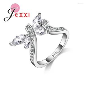 Cluster anneaux Fashion For Women Brand Design 925 STERLING Silver Engagement Wedding Princess Ring Bijoux