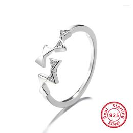 Cluster anneaux de mode géométrie adjugable taille luxe minimaliste 925 argent sterling pour les femmes charmez des bijoux fines cadeaux