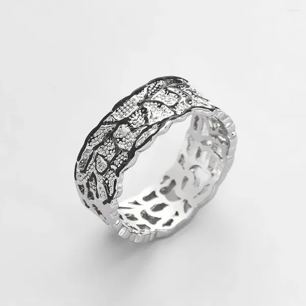 Anillos de racimo Fashion Hollow Lace Pattern anillo para mujeres Temperamento de personalidad Finger