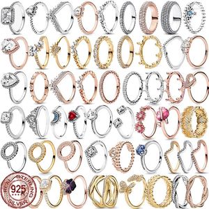Cluster anneaux bijoux de mode 925 argent sterling léger luxe couronne solaire moon aquare anneau anniversaire de mariage cadeau