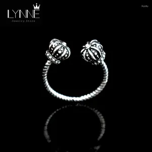 Clusterringen mode -sieraden antiek zilvergeplateerd Resiverable Crown Wishbone Open Womengirl Gift Vintage Style verstelbare vingerring