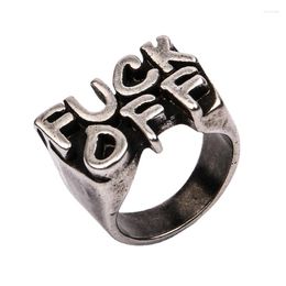 Anillos de racimo Anillo de letra de moda para mujer Boda Letras personalizadas Iniciales F Palabra Estilo punk