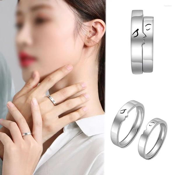 Anillos de racimo Amante de la moda Joyería romántica Parejas Anillo ajustable para los amantes Accesorios de aniversario Boda abierta