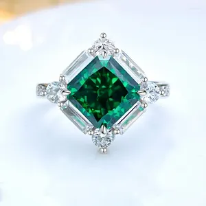 Cluster anneaux mode luxe polyvalent 925 Ensemble d'anneau de trésor coloré en argent sterling avec diamants à haute teneur en carbone pour le mariage