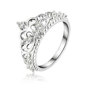 Cluster ringen mode ring vrouwen dame bruiloft vrouwelijke charm verfijnde elegantie ingelegde stenen kroon mode -sieraden H240504