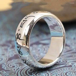 Cluster ringen mode zilveren kleur mantra ring boeddhisme sieraden voor mannen vrouwen accessoires geschenk