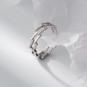 Cluster Ringen Mode Zilveren Kleur Vintage Punk Ketting Clear CZ Open Vinger Ring Verstelbaar Voor Vrouwen Meisje Sieraden Gift Dropship Groothandel