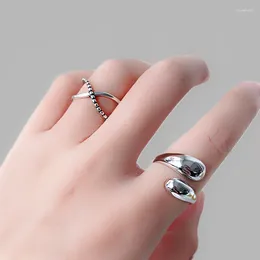 Cluster Ringen Mode Eenvoudige Onregelmatige Waterdruppel Echt 925 Sterling Zilver Verstelbare Vinger Ring Voor Vrouwen Lady Party Geschenken Sieraden