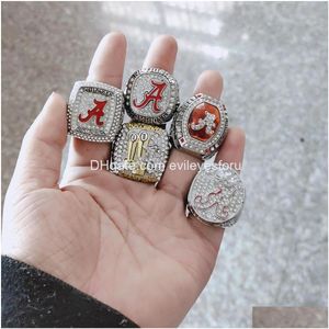 Cluster Ringen Mode Souvenir 5 Stuks Set Alabama Crimson Tide Nationale Kampioenschap Tas Onderdelen Drop Levering Sieraden Dhqhd