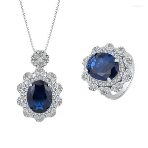 Cluster Anneaux Fashion Trend S925 STERLING SILPS INRRADE 5A Zircon Big Dan Tanzanite Pendant Ring Geometric Ladies Personality Suit