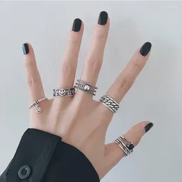 Cluster Ringen Mode Trendsetter Retro Antieke Glimlach Minderheid Verstelbare Opening Wijsvinger Ring Voor Vrouwen Sieraden Geschenken Accessoires