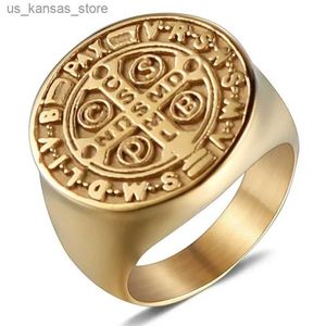 Cluster Rings FDLK Viking Valknut Helm van E Carbide Ring Heren Aegishjalmur Odin IJslandse Runes Celtics Knot Sieraden Amulet Gift240408