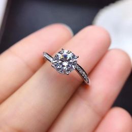Cluster ringen flitsende Moisanite edelsteen ring verloving bruiloft Glanzen beter dan diamant goed edelstenen 8x8 mm maat meisje liefde datum cadeau