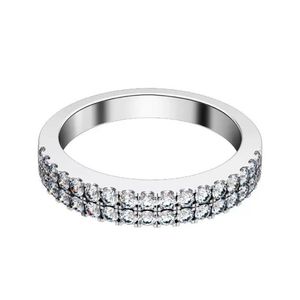 Bagues de cluster Florid Bijoux Micro Pavé Bague Bague Solide 925 Sterling Argent Engagement Blanc Or Couleur Prmoise246P