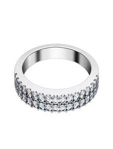 Cluster anneaux florides bijoux micro-pavé bague solide 925 Engagement argent sterling blanc couleur prmoise7897401