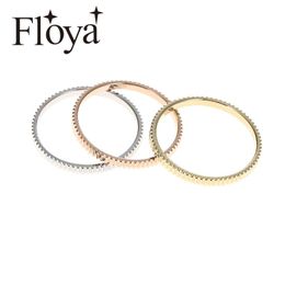 Clusterringen Floya 2 mm breedte Gear Inner koper Women roestvrijstalen basisaccessoires combinatie verwisselbare ringbague Acier