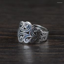 Clusterringen FNJ 925 Silver Lucky Cloud Ring Originele S925 Sterling voor vrouwelijke sieraden Open verstelbare VS -maat