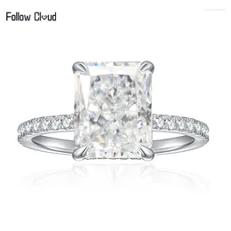 Clusterringen Volg Cloud 4.75CT Cut 8 10mm Moissanite Diamond Wedding Band Betrokkenheid voor vrouwen 925 Sterling Sliver Fine Jewelry