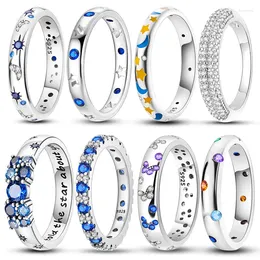 Cluster Ringen Voor Vrouwen 925 Sterling Zilver Mode Ster Maan Vlinder Minimalistische Ring Fonkelende Zirkoon Fijne Bruiloft Sieraden Cadeau