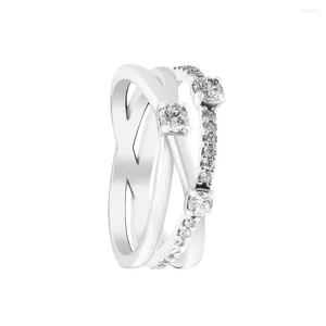 Bagues de grappe pour femmes bague Triple étincelante en argent Sterling 925 proposition masculine cadeau de mariage fabrication de bijoux