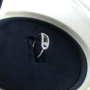 Clusterringen Franse luxe sieraden 925 sterling zilveren paarring Eén diamant Mobiele artikelen Lage prijs Francais MESSIK