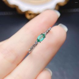 Cluster Ringen FS Mode S925 Sterling Zilver Inleg 3 5 Natuurlijke Smaragd Ring Met Certificaat Fijne Charme Bruiloft Sieraden Voor Vrouwen MeiBaPJ