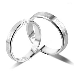 Cluster ringen echte 925 Sterling Silver Heart Lovers for Women Wide Dunne Circle verstelbare sieraden 2023