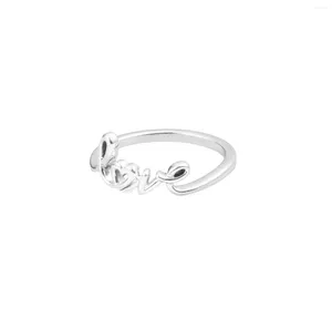 Cluster Ringen Echt 925 Sterling Zilver Handgeschreven Liefde Ring Bruiloft Verlovingsvinger Voor Vrouwen Originele Sieraden Anillos Mujer