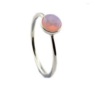 Cluster ringen echte 925 sterling zilveren sieraden oktober druppelring met roze kristallen feest bruiloft voor vrouwen cadeau anillos groothandel