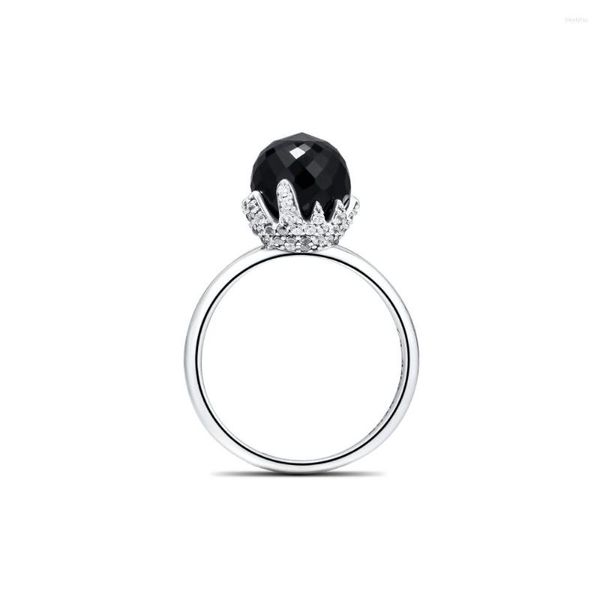 Anillos de racimo, anillo de belleza elegante de Plata de Ley 925 auténtica con cristal para mujer, joyería DIY, compromiso, boda, venta al por mayor