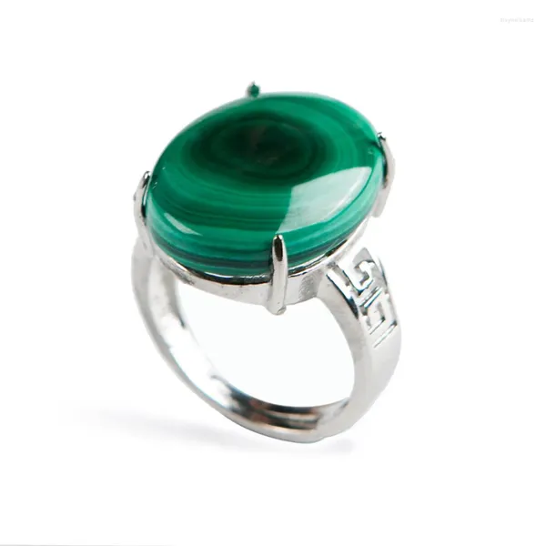 Anillos de racimo Genuino Verde Crisocola Malaquita Piedra Natural Mujeres Anillo de Fiesta 20 15mm