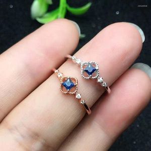 Cluster ringen echte natuurlijke en echte sapphirerings blauwe saffierring 925 sterling zilveren fijne handwerk sieraden vinger