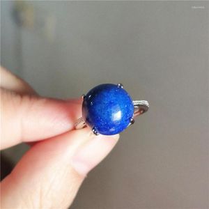 Cluster ringen echte natuurlijke koninklijke Royal Blue Lapis Lazuli Clear Gem Stone verstelbare bruiloft dame man ring maat liefde