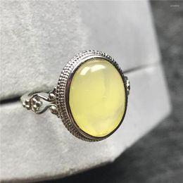 Cluster ringen echte natuurlijke gele barnsteenring voor vrouwelijke dame mannen houden van geschenk 15x10 mm kralen zeldzame edelsteen verstelbare rijkdom sieraden