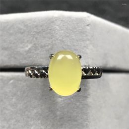 Cluster Ringen Echte Natuurlijke Gele Amber Edelsteen Ring Sieraden Voor Vrouwen Dame Mannen Geluk Liefde Gift Reiki 10x8mm Kralen Verstelbaar