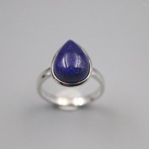 Cluster ringen echte/originele zilveren 925 ring voor vrouwen lapis lazuli liefdevol hart fijne edelsteen ons 6-9 cadeau