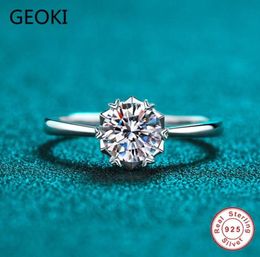 Cluster anneaux Geoki a passé le test de diamant 1 ct parfait coupe bonne clarté coeur de Moissanite autour de la pierre anneau femmes argent love engagem4186916