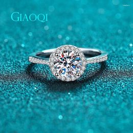 Clusterringen Giaoqi PT950 Platinum 1-2 CT Ronde Uitstekende gesneden diamant voorbij D kleur Moissanite trouwring voor dames klassieke sieraden