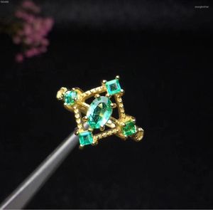 Cluster Rings Gift Natural Real Emerald Ring edelstenen bruiloftsbetrokkenheid voor vrouwen Fine Jewellery Groothandel