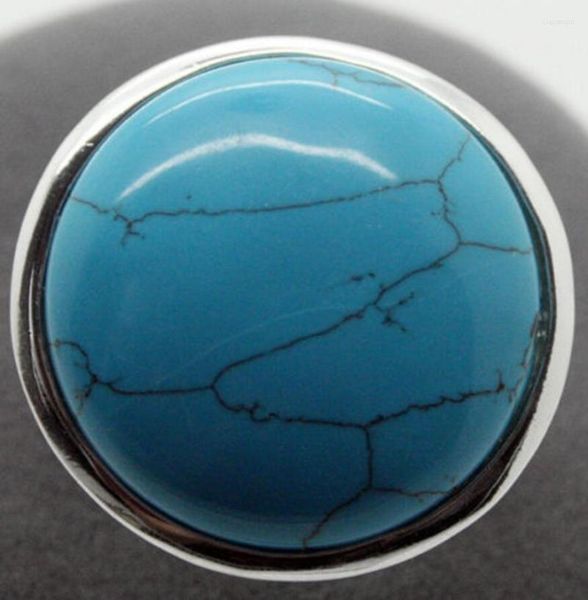 Anillos de racimo regalo raro azul 24mm piedra 925 joyería de plata tamaño del anillo 7/8/9/10