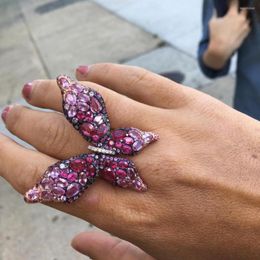 Cluster Ringe GODKI Koreanischer Luxus Schmetterling Für Frauen Braut Verlobung Hochzeit Kubikzircon Dubai Zubehör Fingerring Schmuck 2023