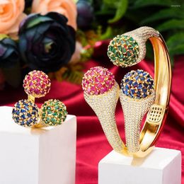 Cluster ringen Godki luxe trendy round round ring set voor vrouwen volledige micro kubieke zirkoon plave feest bruiloft Saoedi -Arabische Dubai sieraden 2023