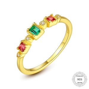 Cluster ringen gouden kleur kleurrijke stenen ringstijl bruids sets glamour mode goed jewel voor vrouwen 2023 cadeau in 925 sterling silvercluster