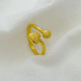 Cluster Ringe Gold Farbe Engagement für Frauen Dame Herz Perle Offener Ring Einstellbare Hochzeit Band Schmuck Party Geschenke Bijoux Anillos