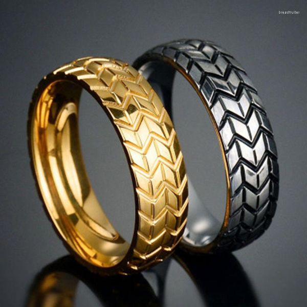 Anillos de racimo Color oro plata Cool motocicleta neumático Punk Hip Hop Biker accesorios para hombres mujeres moda fiesta club nocturno joyería