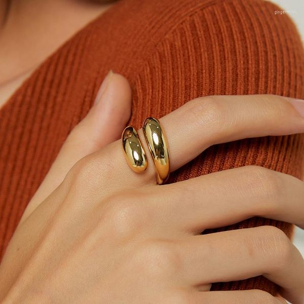 Cluster Anneaux Gold Silver Color Ring irréguliers Fashion Hollow ajusté pour les femmes MAN MINIMISMALISME TREND