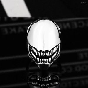 Anillos de racimo Anillo de calavera de veneno gótico para hombres Mujeres 316L Acero inoxidable Punk Hip Hop Biker Cool Male Retro Joyería Regalo al por mayor