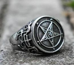 Cluster Anneaux Gothic Witch Demon Satan Pentagram Ring Punk Accessoires adaptés à Adventure Brothers Gift Amulet235V7427313